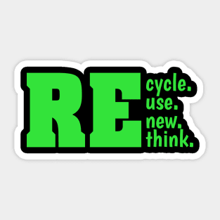 Recycle Reuse Renew Rethink Quote Earth Day Environment Sticker